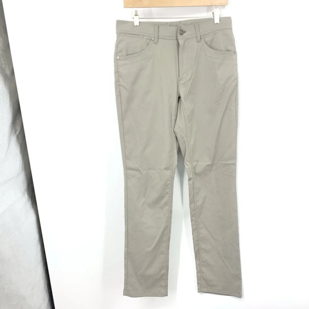 LL Bean Men‎ Size 30 x 32 Pants Beige Slim Straight Nylon Venture Stretch Brown